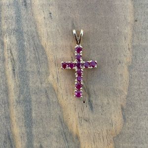 10k Gold Rubies cross